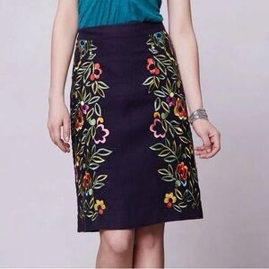 NWT Anthropologie embroidered skirt